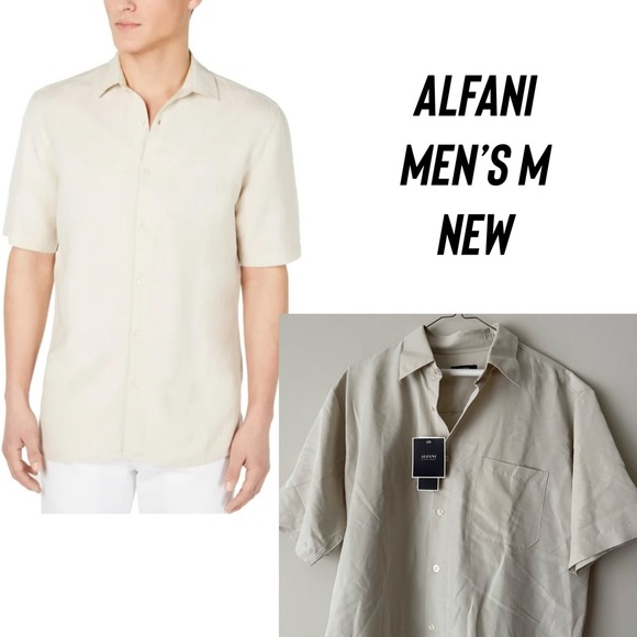 Alfani Microtrend Men’s Button Down Shirt Size Medium NEW with Tags - Picture 2 of 15